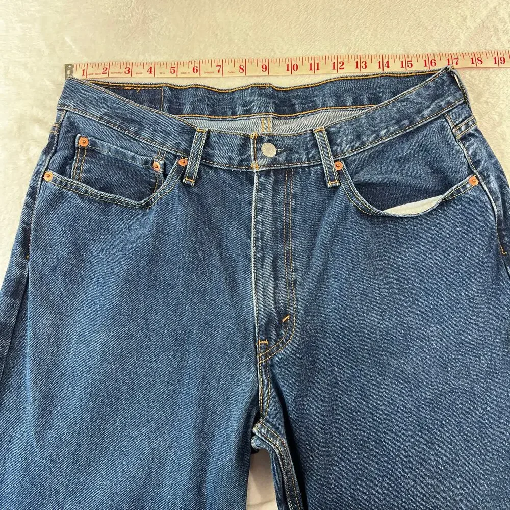 Levi's 550 Relaxed Fit Denim Blue Jeans men's size 34X28